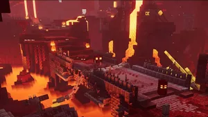 Minecraft_ Nether_ Fortress_ View.jpg Wallpaper