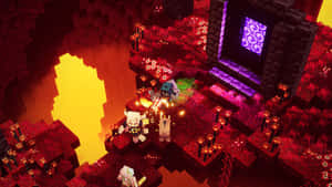 Minecraft_ Nether_ Portal_ Confrontation Wallpaper