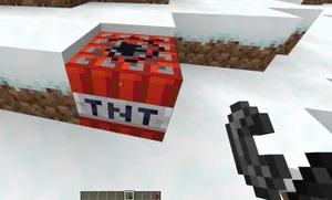 Minecraft Tnt Next To Snow Tiles Wallpaper