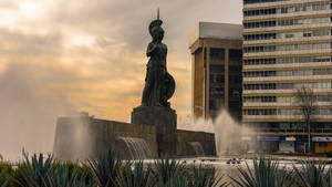 Minerva Statue In Guadalajara Wallpaper