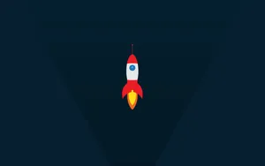Minimal Red White Rocket Launch Wallpaper