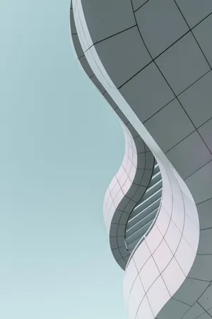 Minimal Tiled Building Bottom View Wallpaper