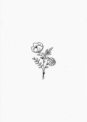 Minimalist Aesthetic Drawing Flowers Wallpaper