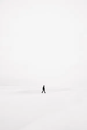 Minimalist Aesthetic Man Walking Wallpaper
