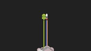 Minimalist Android Rocket Wallpaper