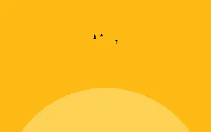 Minimalist Art In Yellow Aesthetic Desktop Wallpaper