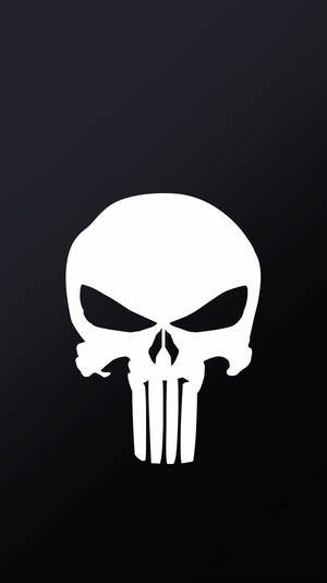Minimalist Black And White Punisher Logo Wallpaper