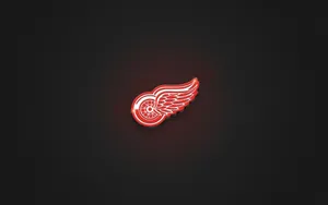 Minimalist Black Detroit Red Wings Logo Wallpaper