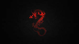 Minimalist Black Red Dragon Wallpaper