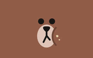 Minimalist Brown Bear Illustration Wallpaper