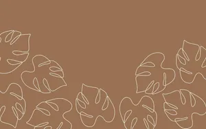 Minimalist Brown Monstera Leaves Background Wallpaper