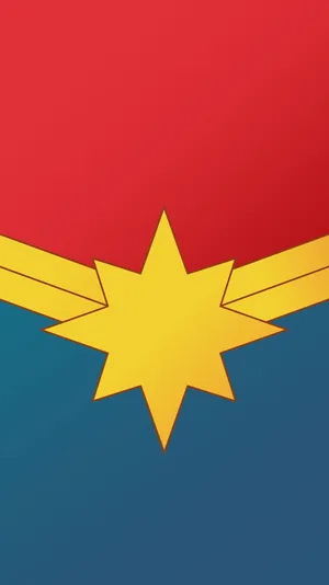 Minimalist Captain Marvel Logo Wallpaper