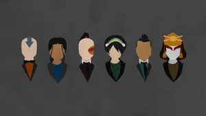 Minimalist Characters Of Avatar The Last Airbender Wallpaper