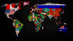 Minimalist Country Flags World Map Wallpaper