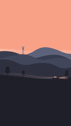 Minimalist Cute Country Scene Wallpaper