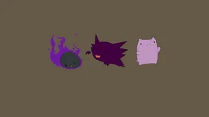 Minimalist Gengar Fanart Wallpaper