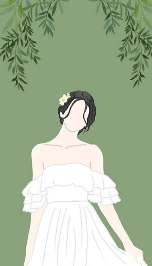 Minimalist Girl White Dress Unique Cool Pfp Art Wallpaper