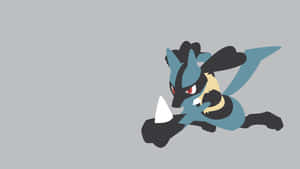 Minimalist Gray Pokemon Lucario Wallpaper