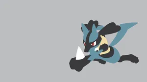 Minimalist Gray Pokemon Lucario Wallpaper