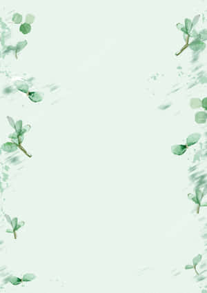 Minimalist Green Eucalyptus Frame Wallpaper