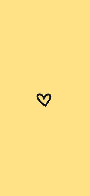 Minimalist Heart Yellow Instagram Profile Wallpaper