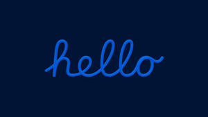 Minimalist Hello In Dark Blue Wallpaper