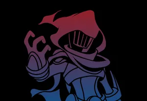 Minimalist Illustration Of Shovel Knight's Specter Wallpaper