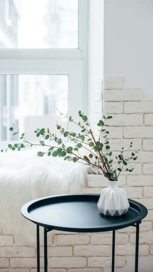 Minimalist Interior Designwith Plant Wallpaper