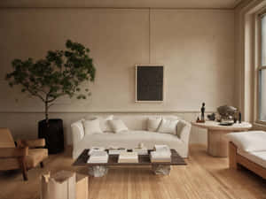 Minimalist Living Room Interior Design Wallpaper