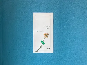 Minimalist Love Drawing With Flower Wallpaper