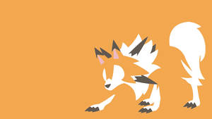 Minimalist Lycanroc Orange Wallpaper