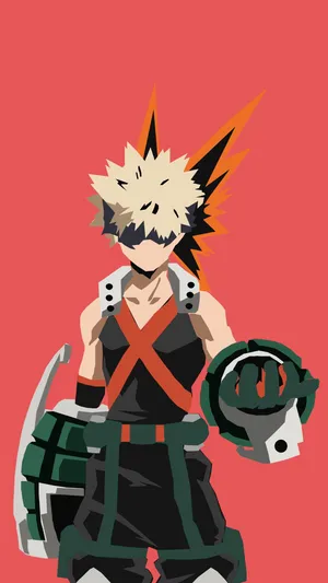 Minimalist Mha Katsuki Bakugo Wallpaper