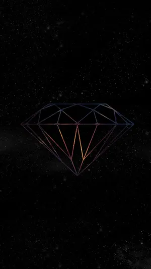 Minimalist Neon Diamond Galaxy Wallpaper