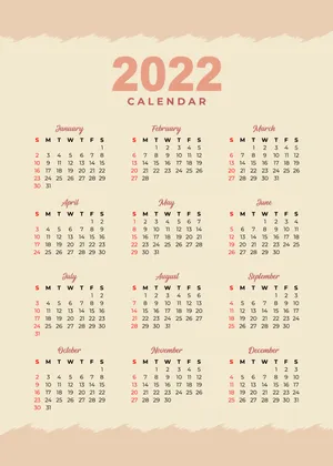 Minimalist Nude 2022 Calendar Wallpaper