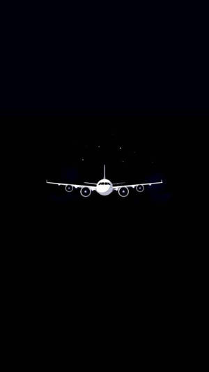 Minimalist Painting Of Flying Airplane Android Wallpaper