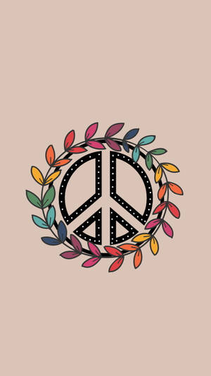 Minimalist Peace 70s Retro Aesthetic Wallpaper