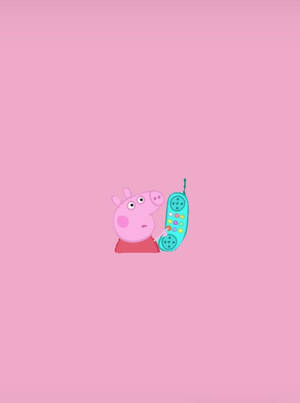 Minimalist Peppa Pig In Pink Wallpaper