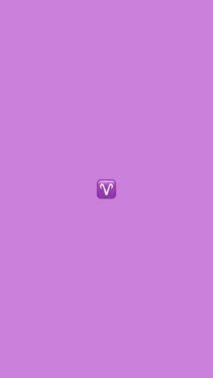 Minimalist Purple Aries Astrology Emoji Wallpaper