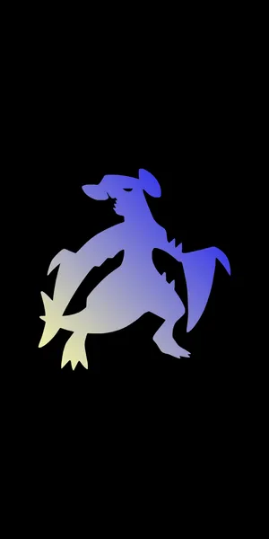 Minimalist Purple Ombre Garchomp Wallpaper