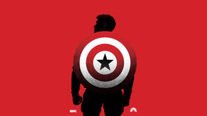 Minimalist Red Captain America Wallpaper