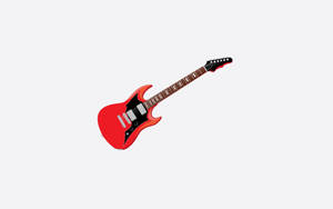 Minimalist Red Electric Guitar Cover Wallpaper