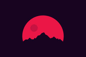 Minimalist Red Mountain Wallpaper