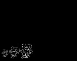 Minimalist Runnig Kaws Black And White Wallpaper