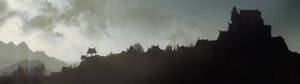Minimalist Skyrim Dual Monitor Wallpaper