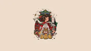 Minimalist Spirited Away Artwork Wallpaper