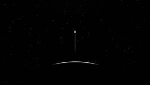 Minimalist Starry Rocket Ship Backgrounds Wallpaper