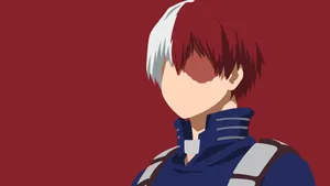 Minimalist Todoroki Vector Art Wallpaper