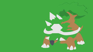 Minimalist Torterra Green Color Scheme Wallpaper