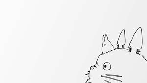 Minimalist Totoro Sketch Wallpaper