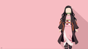 Minimalist Vector Art Nezuko Aesthetic Wallpaper